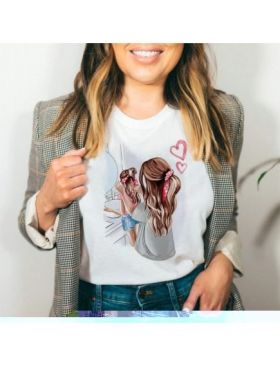 Tricou Dama Alb "Caring Mother" Engros