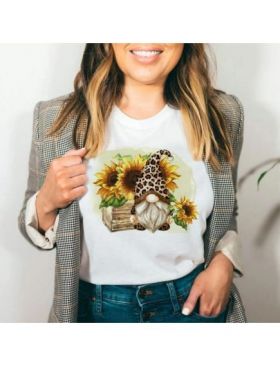 Tricou Dama Alb "Little Autumn" Engros