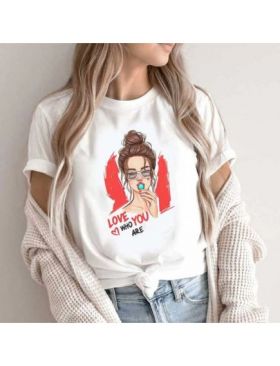 Tricou Dama Alb "Love You" Engros
