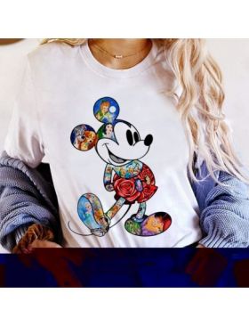 Tricou Dama Alb "Magic Mickey" Engros