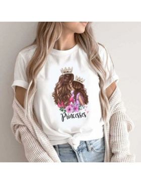 Tricou Dama Alb "Princes Mom" Engros