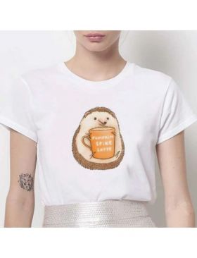 Tricou Dama Alb "Pumpkin Spike" Engros