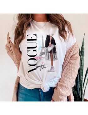 Tricou Dama Alb "Stylish gal" Engros