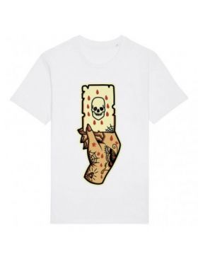 Tricou Barbati Alb "Dead Card" Engros