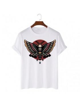 Tricou Barbati Alb "Death Butterfly" Engros