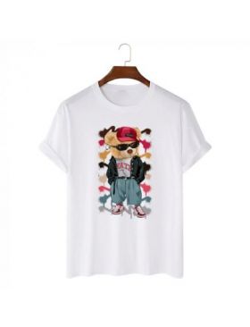 Tricou Barbati Alb "Hip bear" Engros