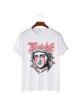 Tricou Barbati Alb "Mistake" Engros