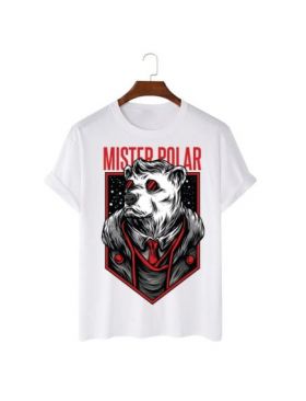 Tricou Barbati Alb "Mister Polar" Engros