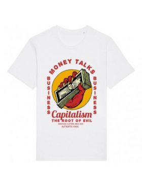 Tricou Barbati Alb "Money Talks" Engros