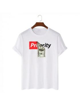 Tricou Barbati Alb "Priority" Engros