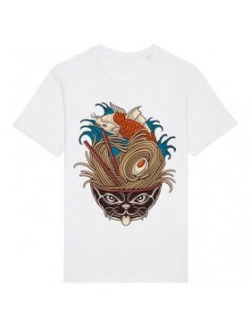 Tricou Barbati Alb "Ramen Bowl" Engros