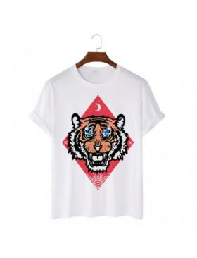 Tricou Barbati Alb "Tiger Eyes" Engros