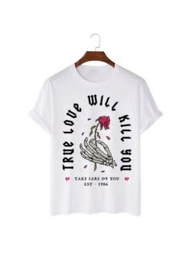 Tricou Barbati Alb "True love" Engros