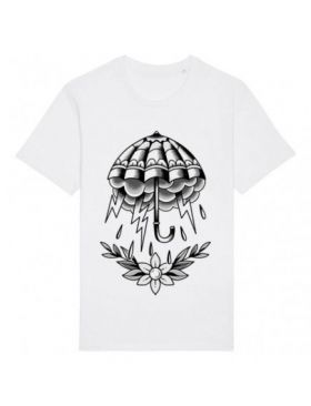 Tricou Barbati Alb "Umbrella Tattoo" Engros