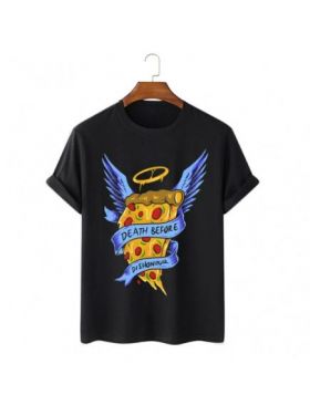 Tricou Barbati Negru "Angel Pizza" Engros