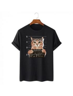 Tricou Barbati Negru "Bad Kitty" Engros