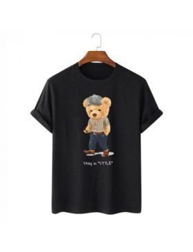 Tricou Barbati Negru "Bear in style" Engros