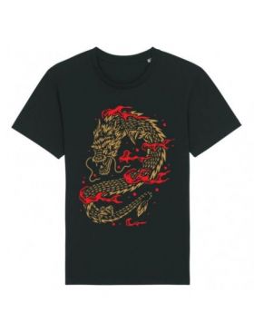 Tricou Barbati Negru "Fire Dragon" Engros