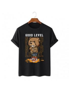 Tricou Barbati Negru "Good Level Bear" Engros