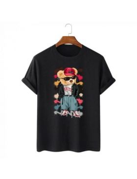 Tricou Barbati Negru "Hip bear" Engros