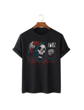 Tricou Barbati Negru "I Will Call You" Engros