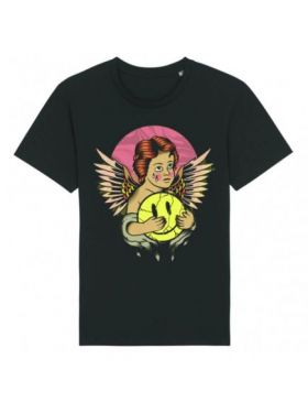 Tricou Barbati Negru "Little Angel" Engros