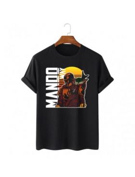 Tricou Barbati Negru "Mando Way" Engros