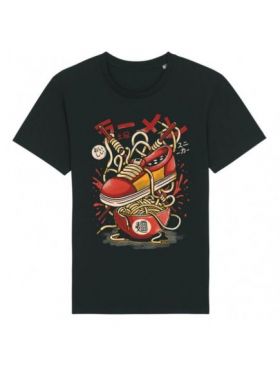 Tricou Barbati Negru "Ramen Sneakers" Engros