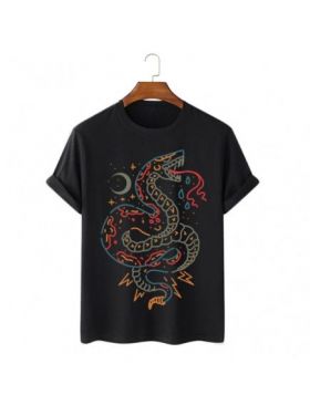 Tricou Barbati Negru "Snake" Engros