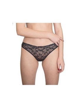 Chilot tanga dama, dantela Simona Engros, Negru