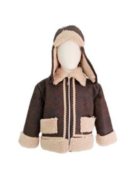 Cojoc si caciula pentru bebe en-gros, culoare maro 0-3, 3-6, 6-9