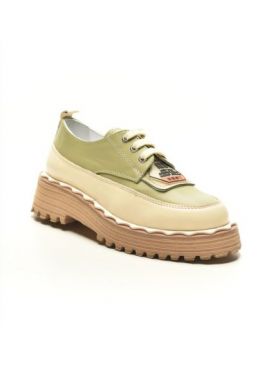 Pantofi casual de dama din piele naturala 773 Engros, Verde