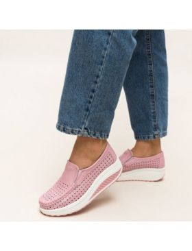 Pantofi casual Engros din piele naturala dama, Bicaz Roz
