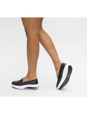 Pantofi casual Engros din piele naturala dama, Buga Negru