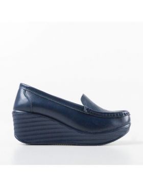 Pantofi casual Engros din piele naturala dama, Ely Bleumarin