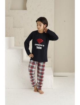 Pijama baietei din bumbac,Engeos