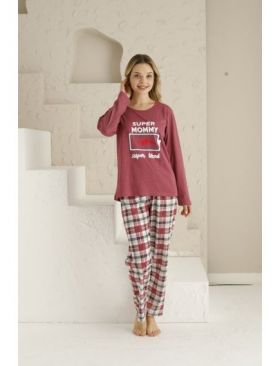 Pijama dama print super mama,Engros