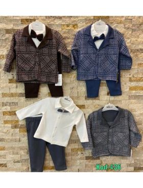Compleuri baietei elegante 3 piese + papion engros
