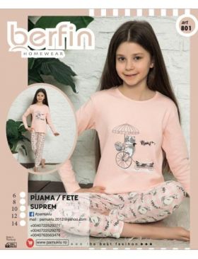 Pijama Copii Fetite Berfin 801 Engros