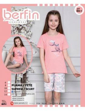 Pijama Copii Fetite Short Berfin 803-1 Engros