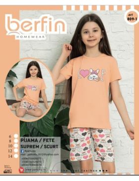 Pijama Copii Fetite Short Berfin 809-1 Engros