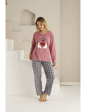 Pijama dama print inima,Engros