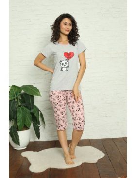 Pijama dama tricou pantaloni 3/4,Engros