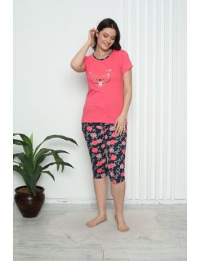 Pijama dama tricou pantaloni 3/4,Engros