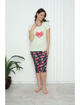 Pijama dama tricou pantaloni 3/4,Engros