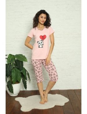 Pijama dama tricou pantaloni 3/4,Engros