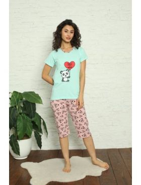 Pijama dama tricou pantaloni 3/4,Engros