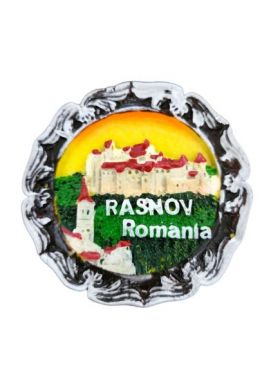 Magnet frigider, ceramic, 7cm suvenir Cetatea Rasnov Romania en-gross