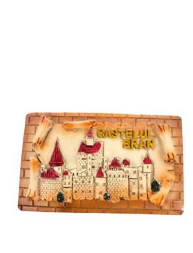 Magnet frigider, ceramic, 9x5cm suvenir Castelul Bran Romania en-gross