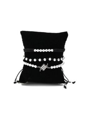 Set 3 bratari placate cu aur alb CODE-59-S